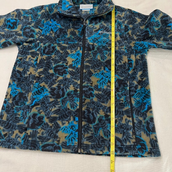 Vintage Columbia All Over Bird Print Fleece Jacket Size 14/16 Winter Fall Coat - Picture 6 of 7